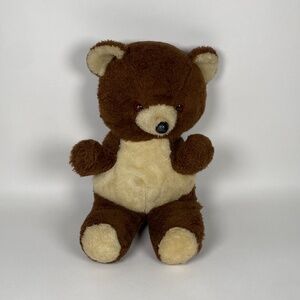 Vintage Teddy Bear Plush Stuffed Animal Happiness Aid by Well-Made Toy Brown